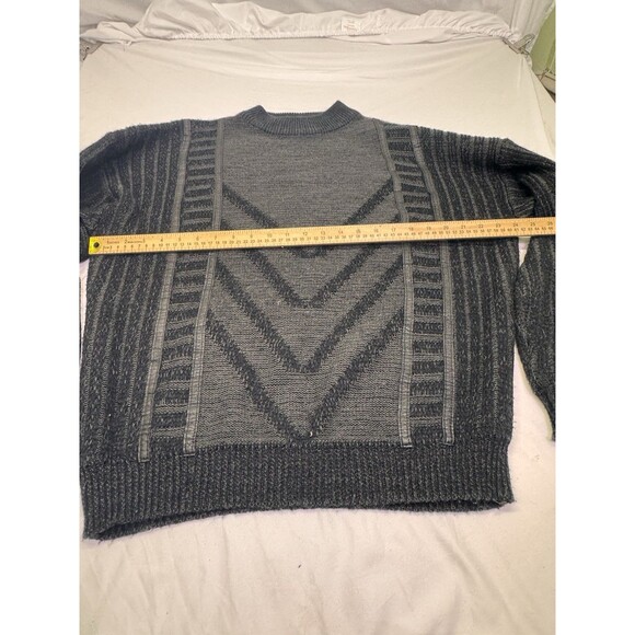 Vintage Bugle Boy Sweater Mens Xl Black Pullover Knit Acrylic 80s Retro Y2K Grun - Picture 5 of 8
